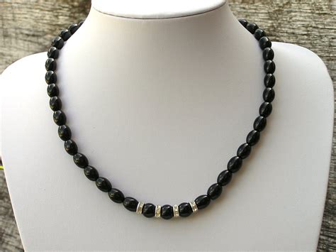 Elegant Necklace Black Bead Necklace Bead Necklace Women