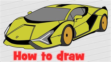 How to draw Lamborghini Sian - YouTube