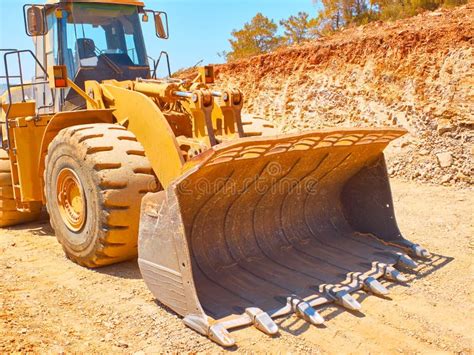 Industrial Wheel Loader on the Road Construction Works Stock Image - Image of large, development ...