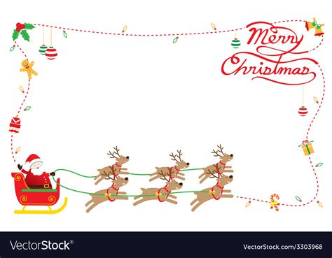 Santa decorate border Royalty Free Vector Image