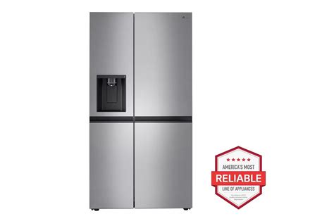 27 cu. ft. Side-by-Side Refrigerator with Smooth Touch Ice Dispenser ...