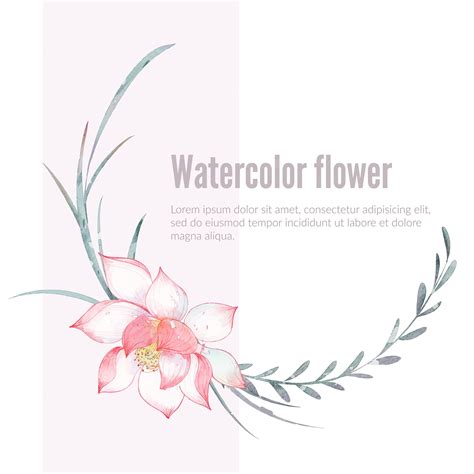 Premium Vector | Composition of pink lotus flower watercolor vector illustration