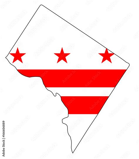 Washington DC Outline Map and Flag Stock Vector | Adobe Stock