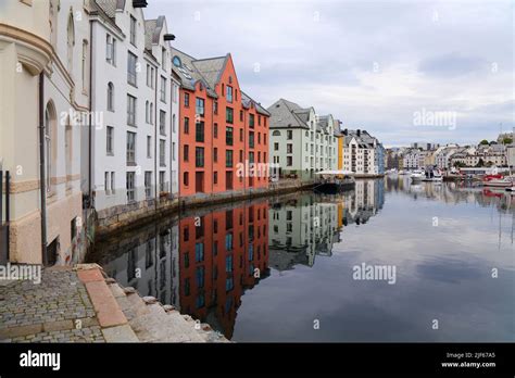 Alesund city, Norway. Downtown Alesund art nouveau architecture Stock ...