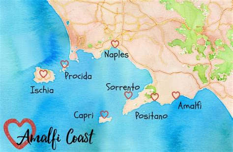 The Amalfi Coast Map & Towns to Visit - World of Wanderlust