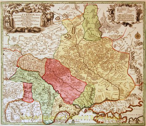 rare antique map Ukraine original engraving 18th century cartography