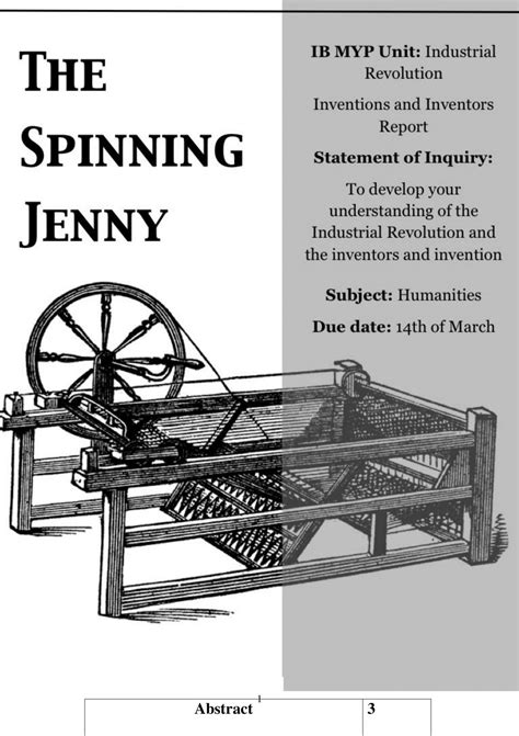 The Spinning Jenny | Modern History - Year 11 SACE | Thinkswap