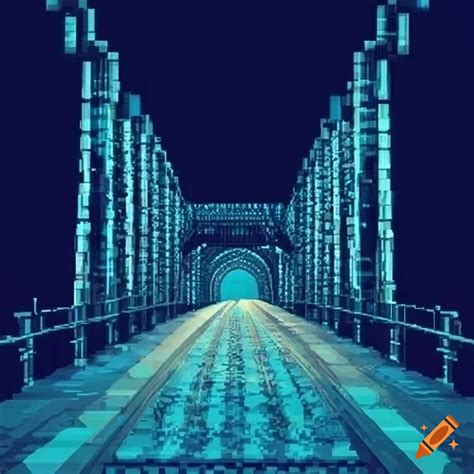 Pixel art bridge background on Craiyon