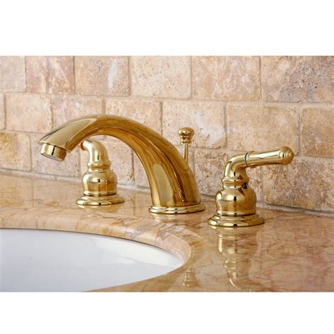 Shop Kingston Brass Magellan Polished Brass 2-Handle Widespread Bathroom Faucet (Drain Included ...