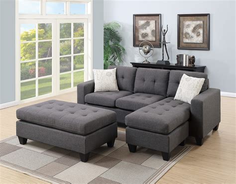 F6920 Blue Gray Sectional Sofa Set by Poundex