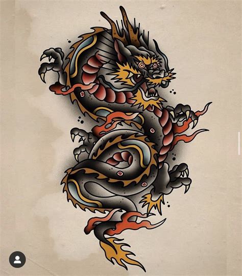 JAPANESE Dragon Traditional Tattoo Design | Traditional tattoo design ...