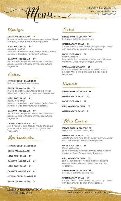 Restaurant Menu Design Templates Cool Design & Templates Menu Templates Wedding Menu Food ...