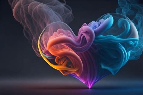 Premium AI Image | A heart rainbow smoke