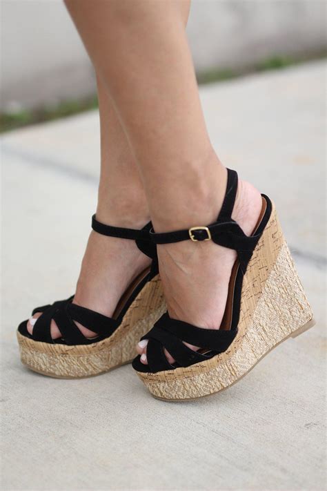 Black Wedges | Black Shoes | Strappy Wedges – Saved by the Dress