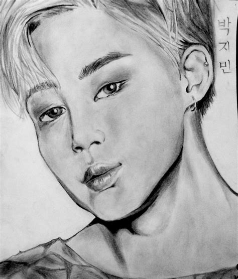 Pencil drawing of Jimin 💜 : r/bangtan