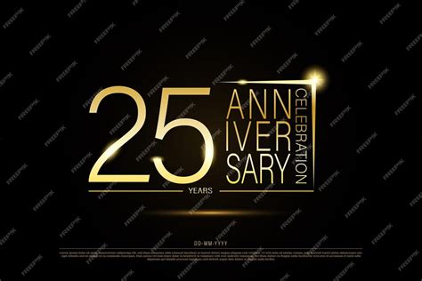 Premium Vector | 25 years anniversary golden gold logo on black background, vector design for ...