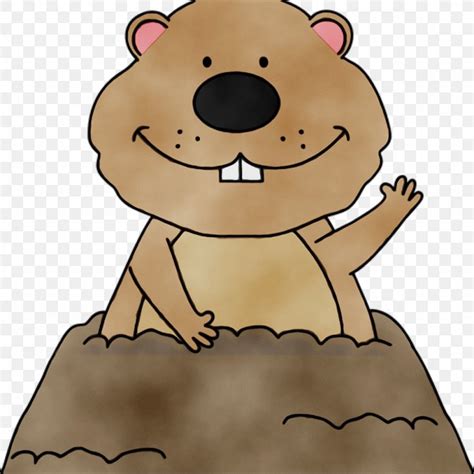 Groundhog Day, PNG, 1024x1024px, Watercolor, Animated Cartoon, Animation, Bear, Brown Download Free