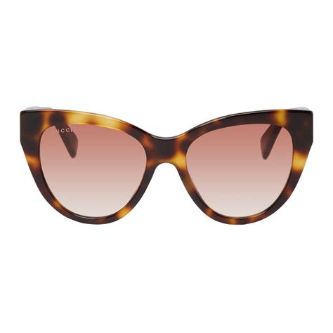 Gucci Tortoiseshell Soft Cat Eye Sunglasses in Brown - Lyst