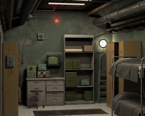 3d visualization Room in the bunker | 3dlancer.net