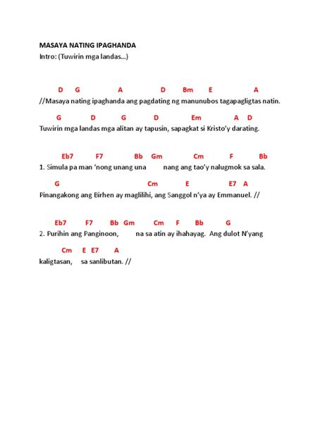 MASAYA NATING IPAGHANDA - Chords | PDF