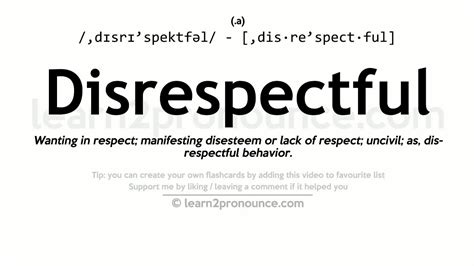 Pronunciation of Disrespectful | Definition of Disrespectful - YouTube