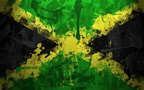 1024x600 resolution | Jamaican flag abstract painting HD wallpaper ...