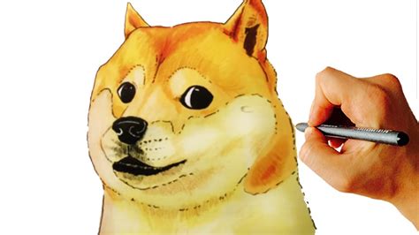 How to draw Doge Shiebe from Doge Meme or Dogeminer drawing lesson - YouTube