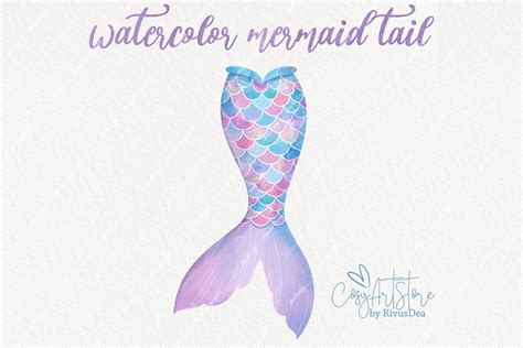 Clip Art & Image Files Mermaid clipart printable artwork Watercolor Mermaid PNG digital download ...