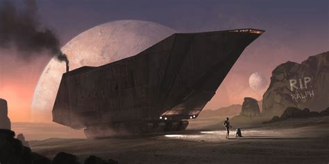 Jawa sandcrawler concept art by Ralph McQuarrie Science Fiction Artwork ...