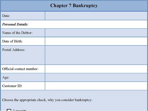 Chapter 7 Bankruptcy Form | Editable PDF Forms