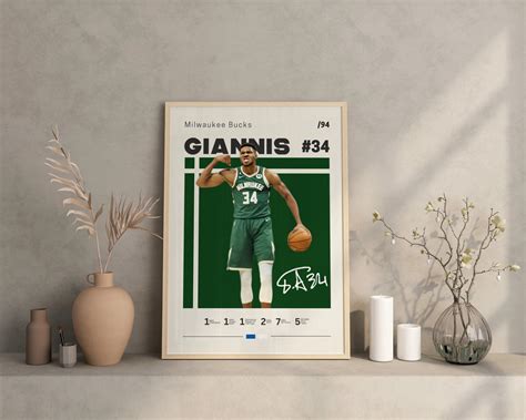 Giannis Antetokounmpo Poster, Milwaukee Bucks, NBA Fans, NBA Poster ...