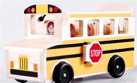 Kids Yellow Wooden Role Play Games Toy School Bus [NB8T056] : EZBUSTOYS.COM