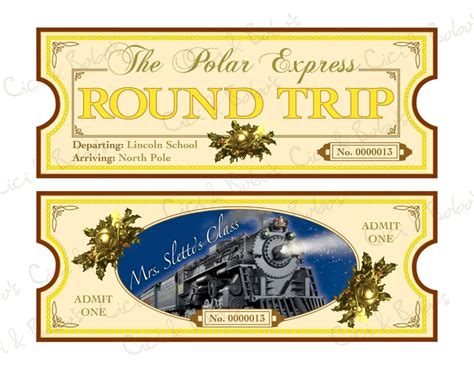 Polar Express Ticket Template Printable - BestTemplatess - BestTemplatess Polar Express Tickets ...