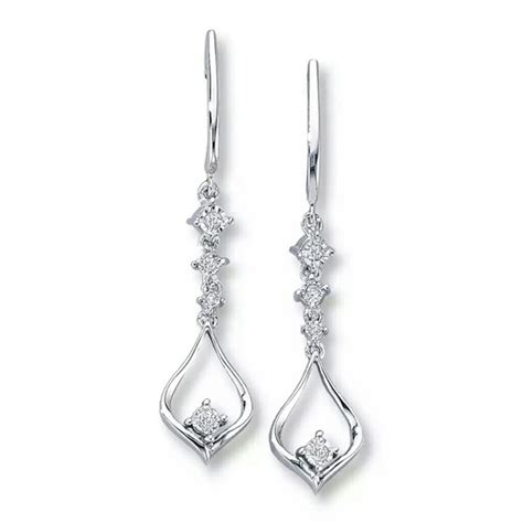 Kay Jewelers | Jewelry | Kay Jewelers K White Gold Diamond Drop Earrings | Poshmark