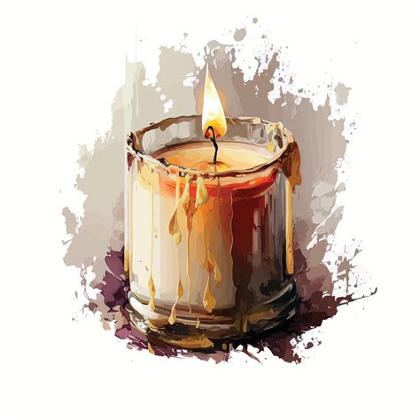 Watercolor melted candle 21849610 Vector Art at Vecteezy