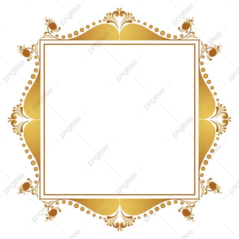 Golden Rectangle Frame Vector Hd Images, Rectangle Golden Frame Border ...