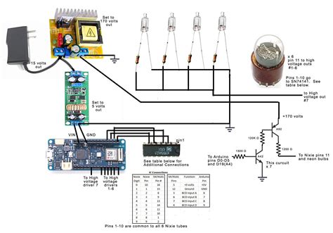 Arduino Nixie Tube Clock Schematic