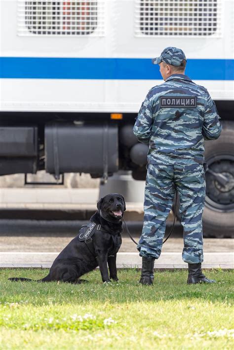 Russian police officers with police dogs - Creative Commons Bilder