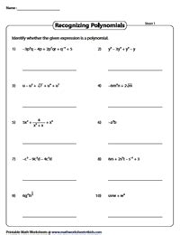 4.2 Adding Polynomial Expressions - Carol Jone's Addition Worksheets