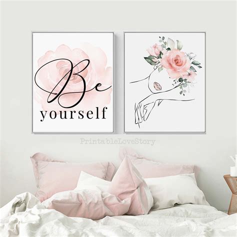 Bedroom Signs,girls Room Wall Art,blush Pink Room Decor,be Yourself ...