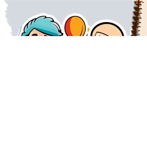 Group Of Cartoon Male Stickers On A Folder Vector Clipart, Heads Up, Heads Up Clipart, Cartoon ...