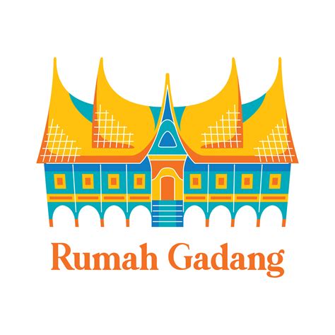 Rumah Gadang in flat design style 9195613 Vector Art at Vecteezy