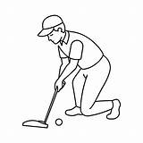 Premium Vector  Golfer coloring Pages For Book sketch template