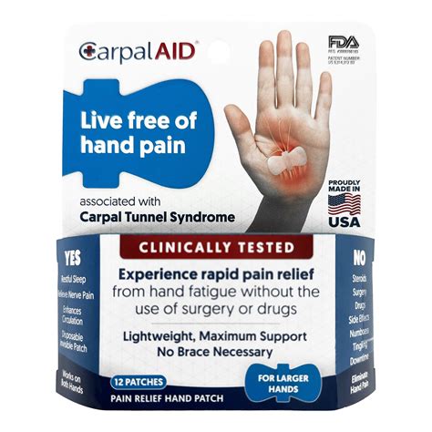 Carpal AID Clear Plastic Adhesive Hand-Based Carpal Tunnel Support for Either Hand LG12PK, 12 Ct ...