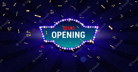 Premium Vector | Grand opening glowing banner sign