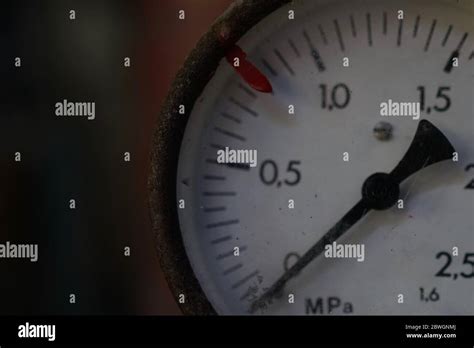 Old vintage steel steam boiler gauge in boiler house Stock Photo - Alamy