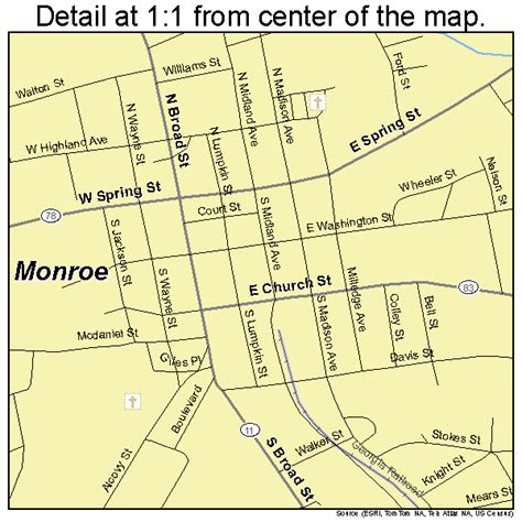 Monroe Georgia Street Map 1352192