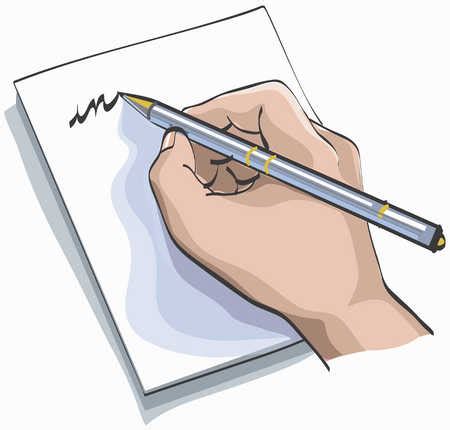 Stock Illustration - Person writing letter