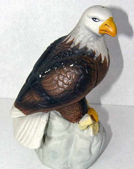 Bald Eagle Figurine Statue Vintage Bisque Ceramic - Animals