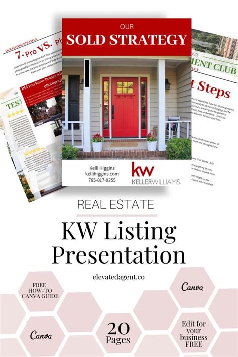 Listing Presentation Packet Keller Williams KW Real Estate Guide, Templates Canva, Canva, Real ...